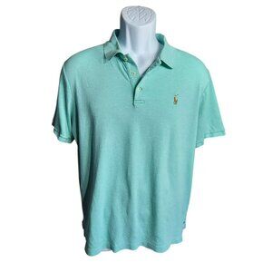 Polo Ralph Lauren Polo Shirt, Men L, Light Green, Colored Pony Logo, Cotton, EUC